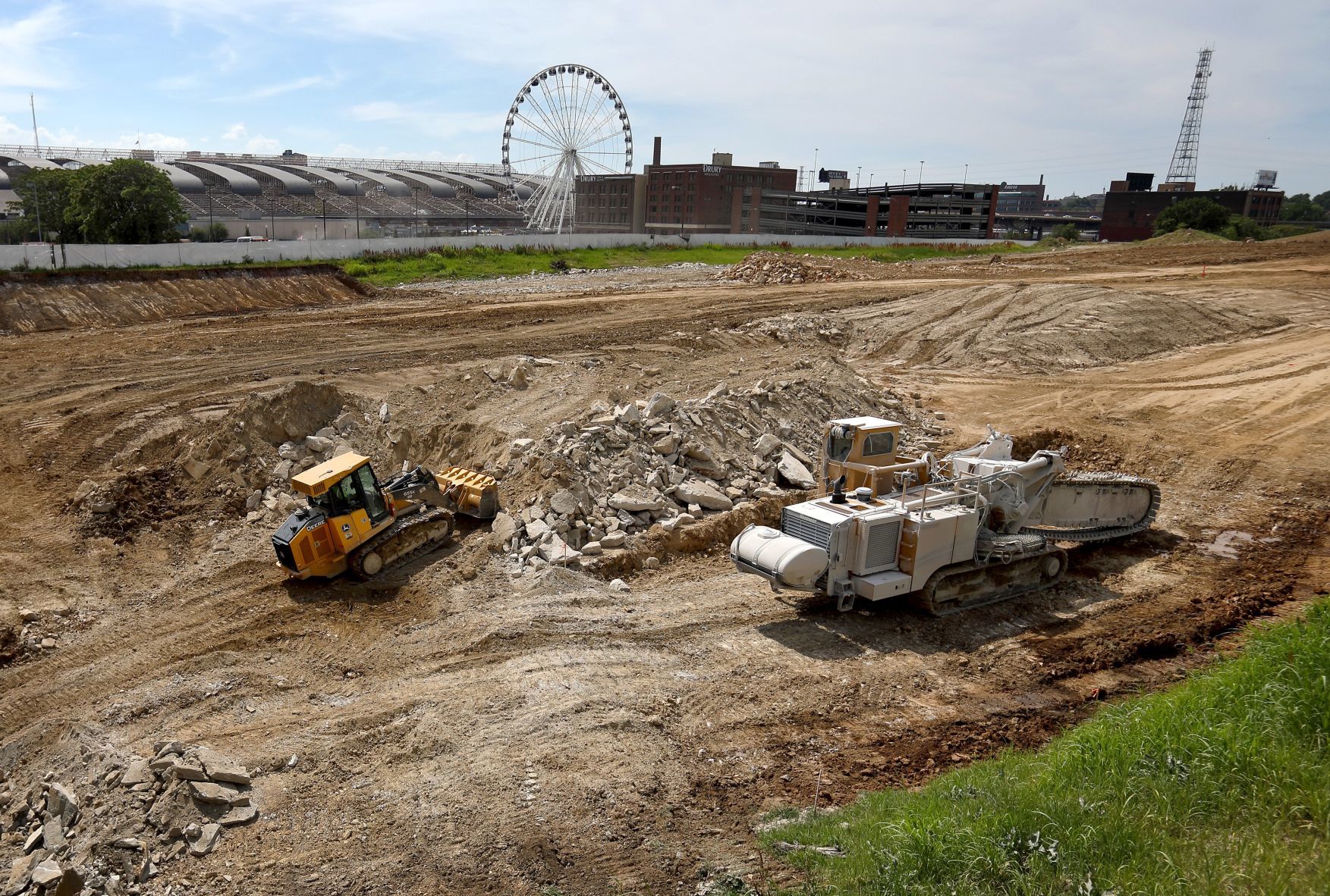 Early stages of Major League Soccer stadium construction in St. Louis